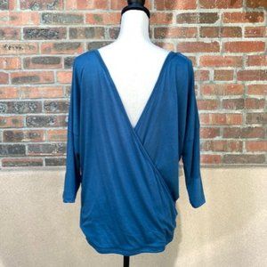 Blue Open Back Top
